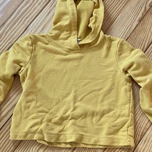 kids yellow cropped hoodie